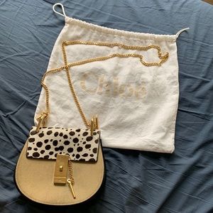 Chloe leather purse w/ leopard print accent